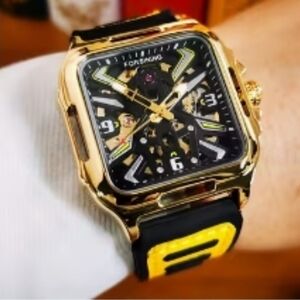 EMAYSPORIUM Luxury Forsining Gold and Black Watch W/Automatic Self Wind-(NWT)